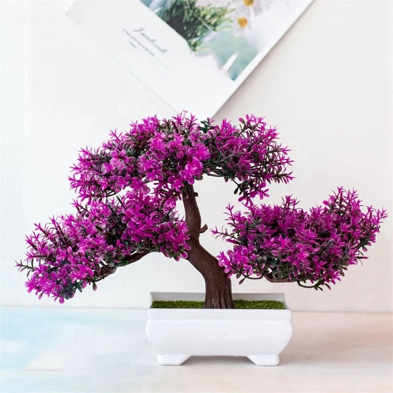 Artificial Plants Bonsai Small Tree Pot Fake Plant Flowers Potted Ornaments