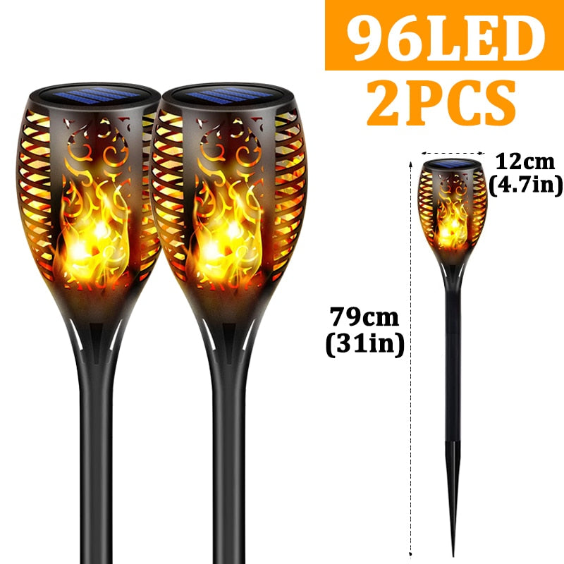 96 LED Outdoor Solar Torch Lights Waterproof Garden Patio