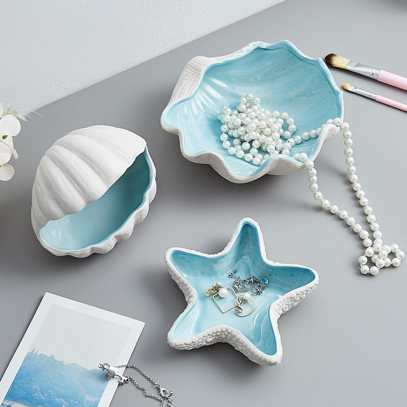 Sea Shells Decoration Desk Accessories Ceramic Storage Nordic Room Decor