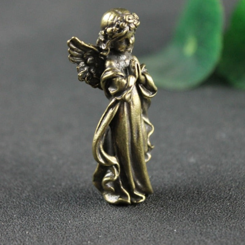 Retro Copper God of Love Cupid Statue Small Ornaments Brass Angel Figurines