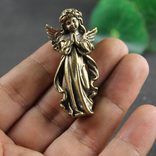 Retro Copper God of Love Cupid Statue Small Ornaments Brass Angel Figurines