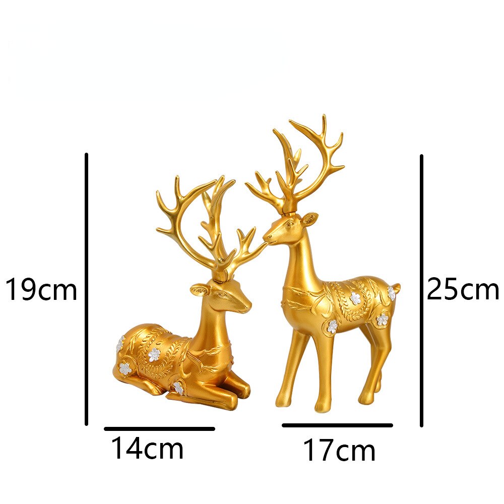 Europe Ornaments Resin Sika Deer Gifts Desktop Decoration