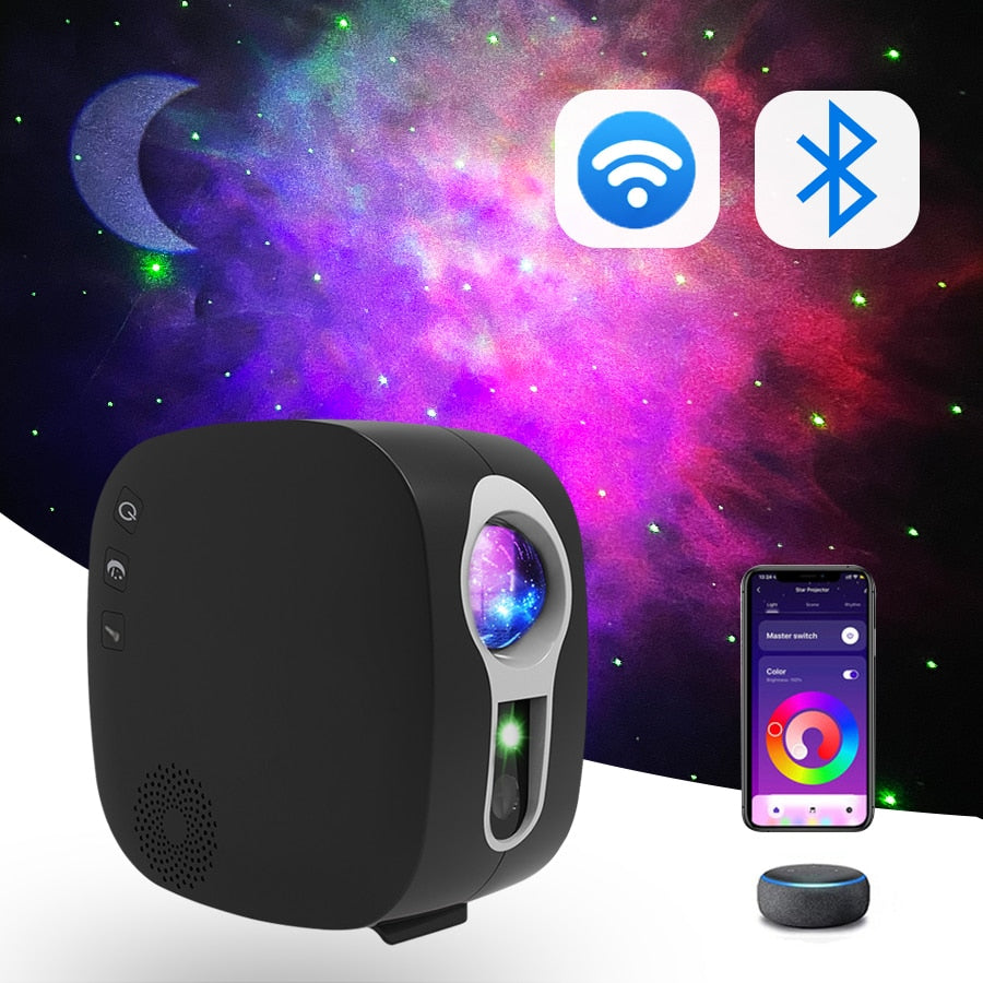 Star Galaxy Starry Sky Projector Rotating Water Waving Night Light Led Colorful Nebula