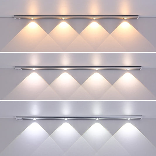 Ultra Thin LED Light Cabinet Lamp PIR Motion Sensor Wireless USB Rechargeable