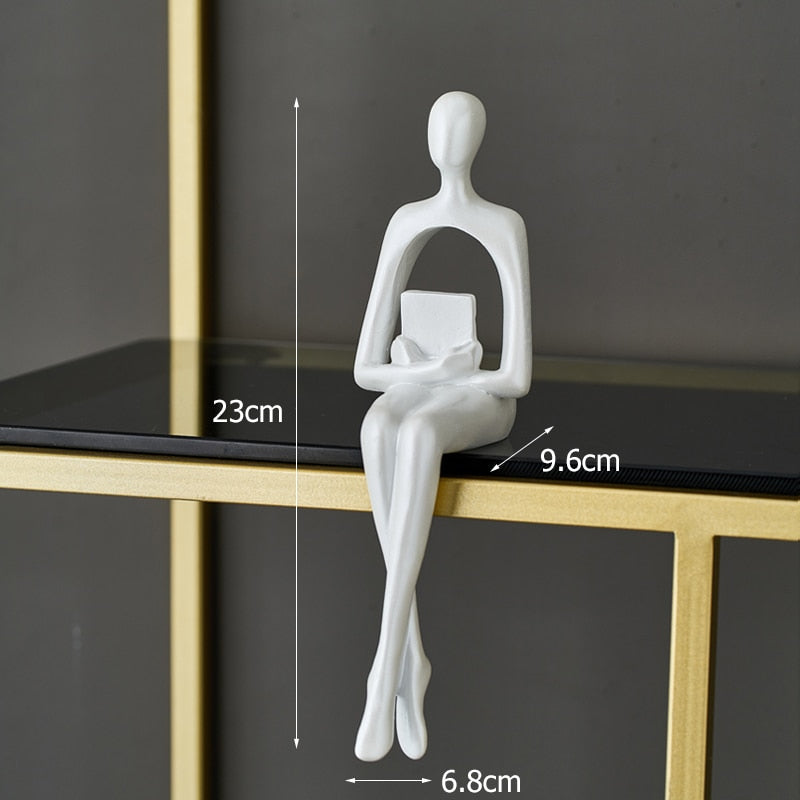 Abstract Resin Statue Golden Miniatures Modern Home Decoration